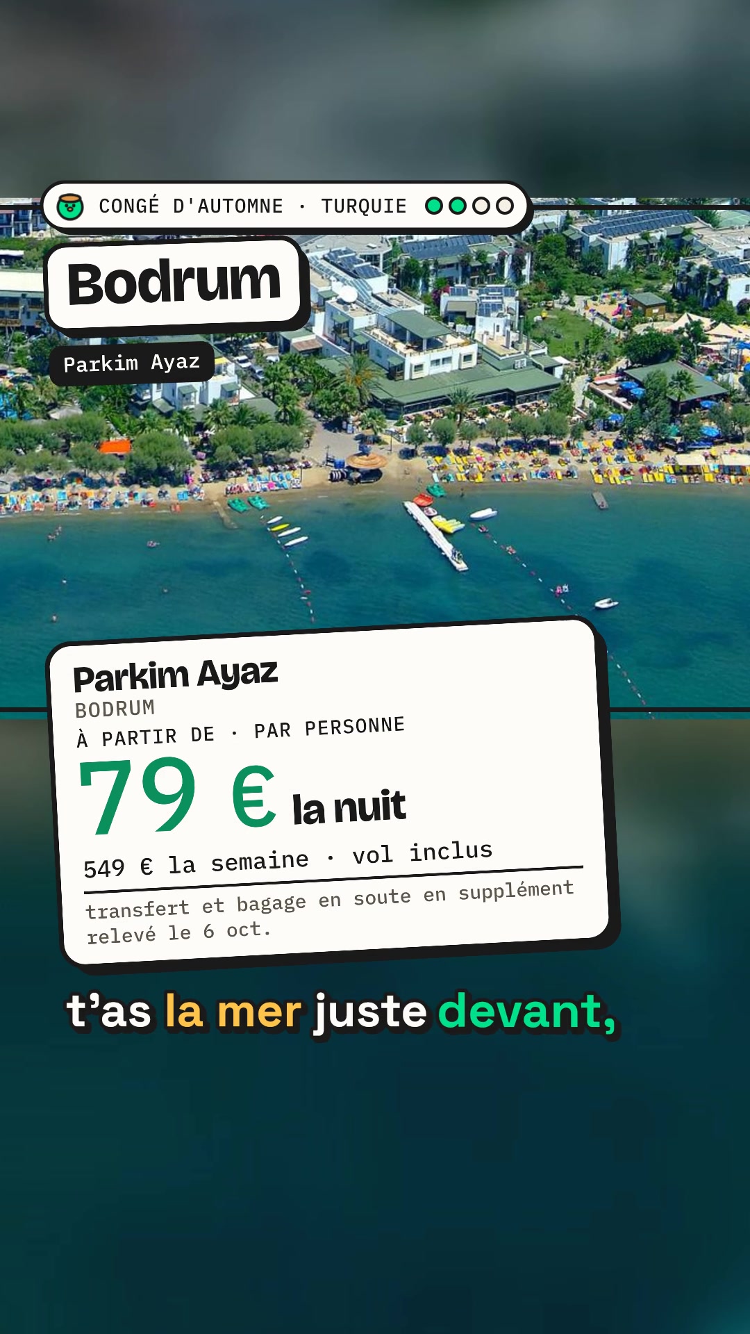 Image de la vidéo : Pas encore réservé de vacances pour le congé d'automne ? La Turquie en all inclusive à moins de 100 € la nuit, vol inclus